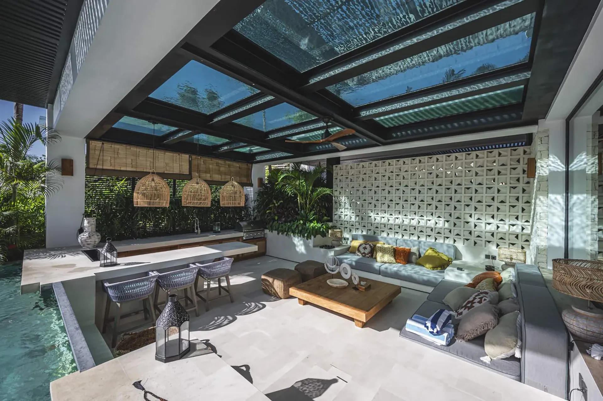 Poolside covered terrace
